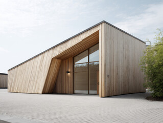 Fototapeta premium Modern wooden architecture — a striking contemporary design