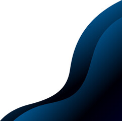 Corner element with flowing dark blue