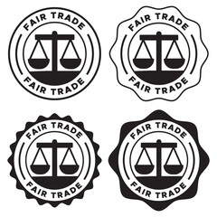 Fair Trade Label Vector Design | Fair Trade Badge Stamp | Ethical Business Seal Badge Icon