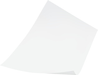 Realistic white paper flying in air, vector paper sheet, scattered clear page document blank, letter or note floating