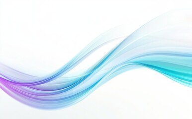 Abstract fluid wave lines in gradient violet and cyan on white background. Dynamic motion concept for digital technology, science, medical, corporate or futuristic innovation designs.