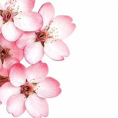 Fototapeta premium Delicate pink blossoms, isolated on white background