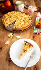 Apfelkuchen Birnenkuchen streusel gedeckt sahne mürbteig hefeteig