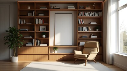 Cozy Reading Nook with Bookshelves and Natural Light
