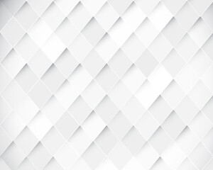 White abstract geometric background with raised square tiles, clean shadows and a modern 3D effect perfect for professional design use.