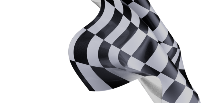 Dramatic checkered flag waving, signifying victory, success, and the finish line. Perfect for sports, racing, and achievement themes.