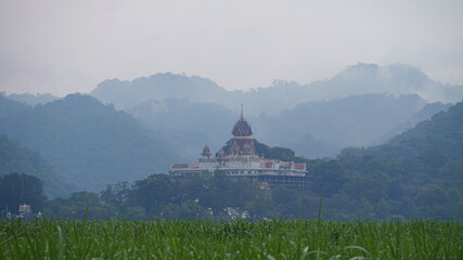 mountain landscape in the morning fog