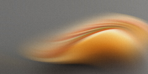 A vibrant, abstract swirl of orange and yellow hues flows across a textured, dark gray background, creating a sense of dynamic movement and energy