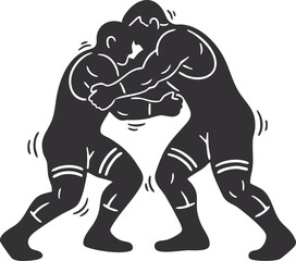 Fototapeta premium vector silhouette of a wrestler