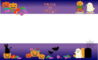 ハロウィンのイラストフレーム背景
