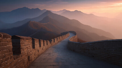 background of china great wall and mountains