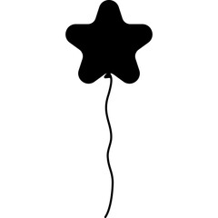 Balloon in star shape silhouette. Party element. Birthday symbol. Vector illustration isolated on white. © Віталій Баріда