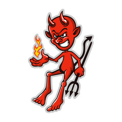 cute red devil cartoon mascot