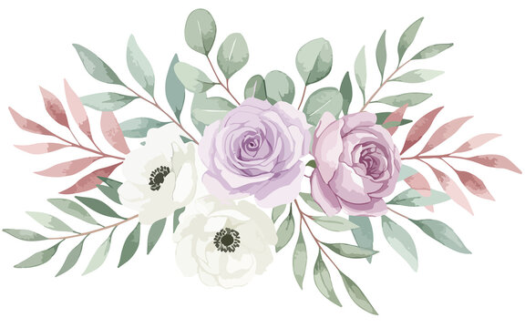 Botanical Watercolor Design Floral Arrangement