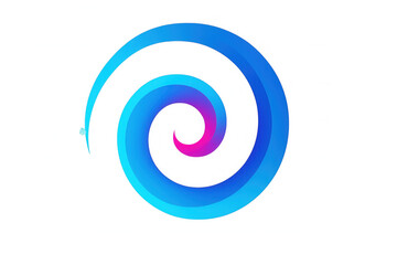 Modern abstract spiral design with a vibrant blue and purple gradient color scheme, isolated on a transparent background for easy integration into various projects