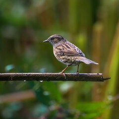 Small Brown Bird Perched on Branch