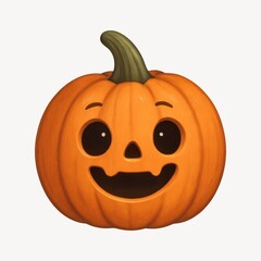 Cute smiling carved pumpkin illustration.