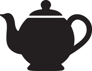 Obraz premium Teapot Silhouette – Afternoon Tea Drink Vector