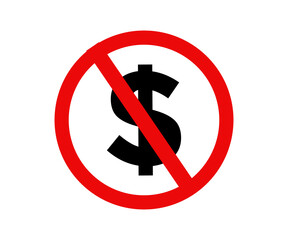 No dollar sign illustration on transparent background. 

