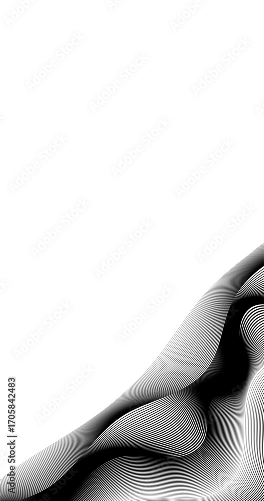 Aufkleber abstract background with smooth lines in black and white copy space
