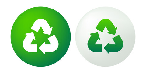 Fototapeta premium Recycling icon. Vector 3d icon isolated on white background.