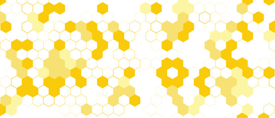 Yellow Hexagon Background . Abstract Honeycomb Pattern Design for web, wallpaper, app or print