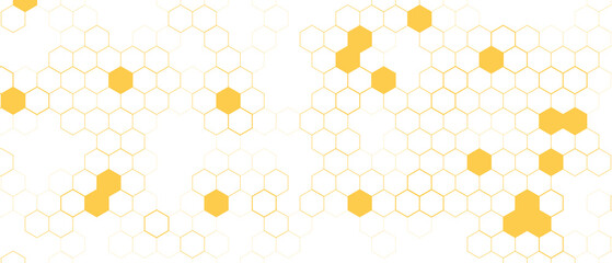 Yellow Hexagon Background . Abstract Honeycomb Pattern Design for web, wallpaper, app or print