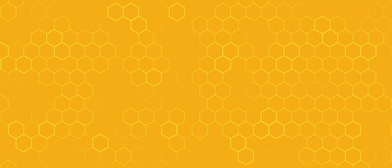 Yellow Hexagon Background . Abstract Honeycomb Pattern Design for web, wallpaper, app or print