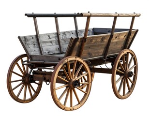 Fototapeta premium Antique wooden wagon, weathered and rustic