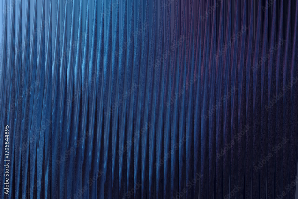 Poster a textured, ribbed surface with vertical lines, illuminated with a gradient of deep blue to purple l