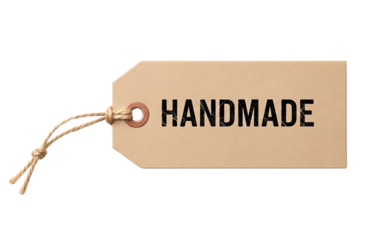 Handmade tag made from brown kraft paper