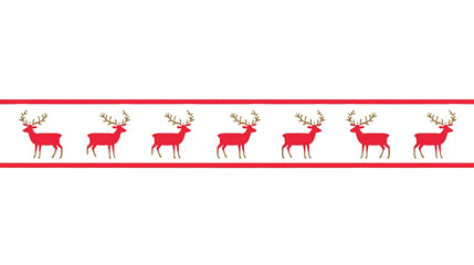 Christmas Decorative Ribbon Seamless Border
