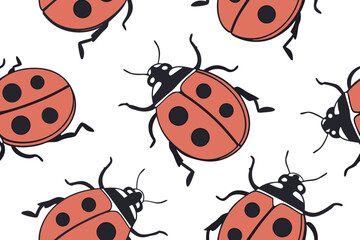 Obraz premium Seamless pattern with ladybug