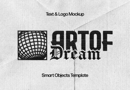 Grunge Halftone Text Effect Mockup