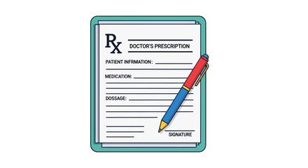 Doctors Prescription Pad with Pen for Medical Treatment. © solikhin