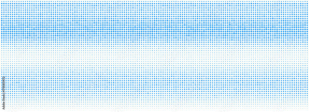 Poster blue halftone gradient background with retro pop art dotted texture. abstract comic style vector pat
