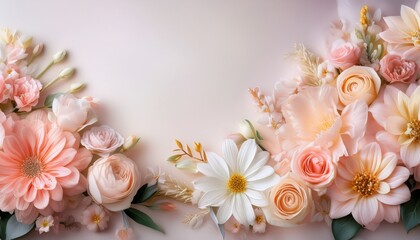 Elegant Floral Arrangement With Soft Colors For Background Design