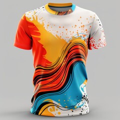 T-shirt mockup for sports, showing front and back. Soccer, basketball, and running shirt designs.