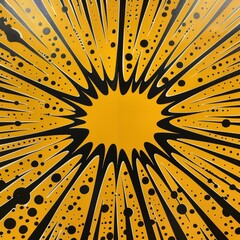 Pop art comic background with speech bubbles, yellow starburst, dots, and duotone colors. Funny superhero style.