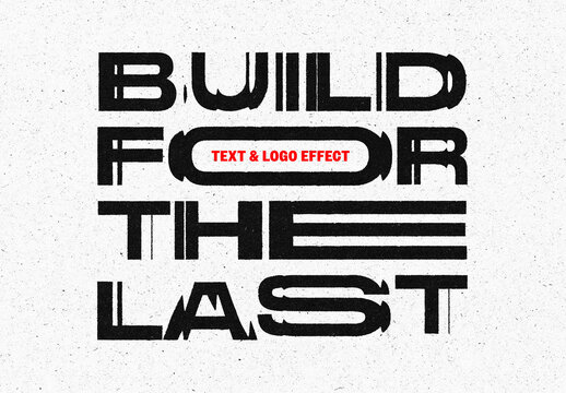 Distort Print Text & Logo Effect Mockup
