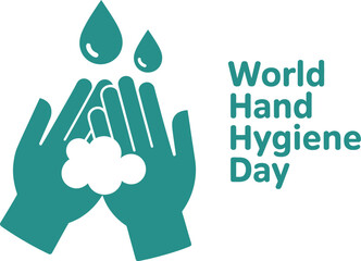 Fototapeta premium Clean hands with soap bubbles and water drops, promoting hand hygiene and health awareness.