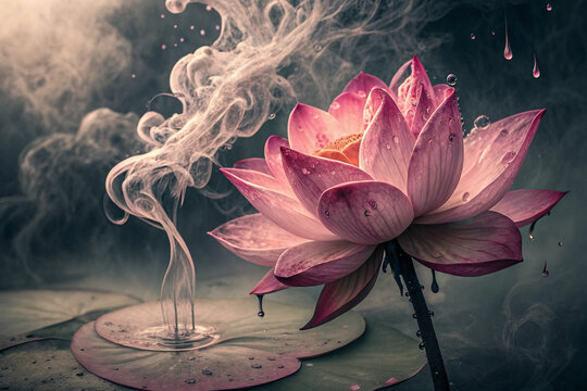 pink flower in the morning - Powered by Adobe