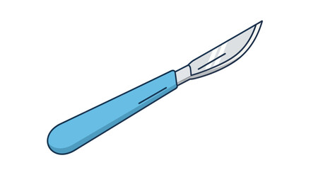 Medical Scalpel with Blue Handle Illustration.