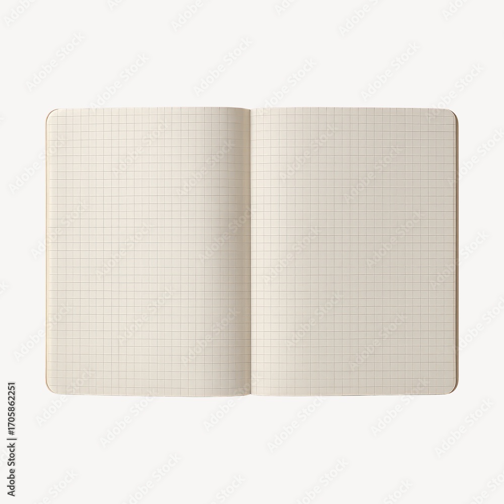Poster open grid notebook pages