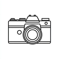 Simple Line Drawing of a Classic 35mm Camera Perfect for  Blogs and Websites