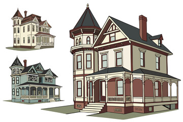 vector illustration of old house