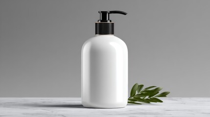 Cosmetic beauty pump container packaging clean surface flat lay modern design concept