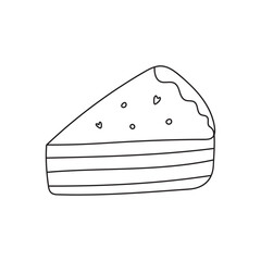 Hand drawn slice of cake illustration