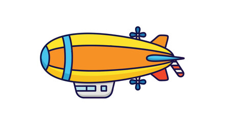 Colorful Cartoon Blimp Airship with Propellers. © Ilma