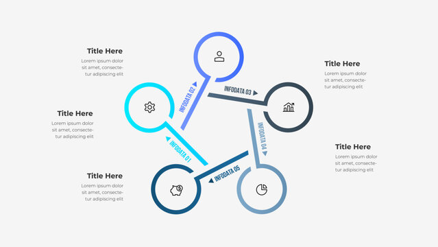 Circular infographic design featuring labeled 5 sections, icons, and structured layouts. Ideal for data presentation, business reports, or educational materials